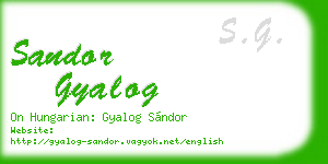 sandor gyalog business card
