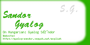 sandor gyalog business card
